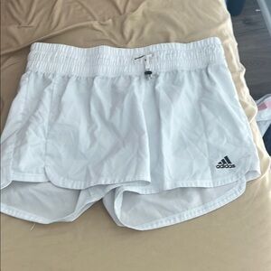 Adidas White Athletic Shorts Lightweight Performance